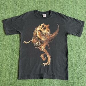 Vintage Dinasuar T-Rex Black T-shirt Anvil Men's Size Small